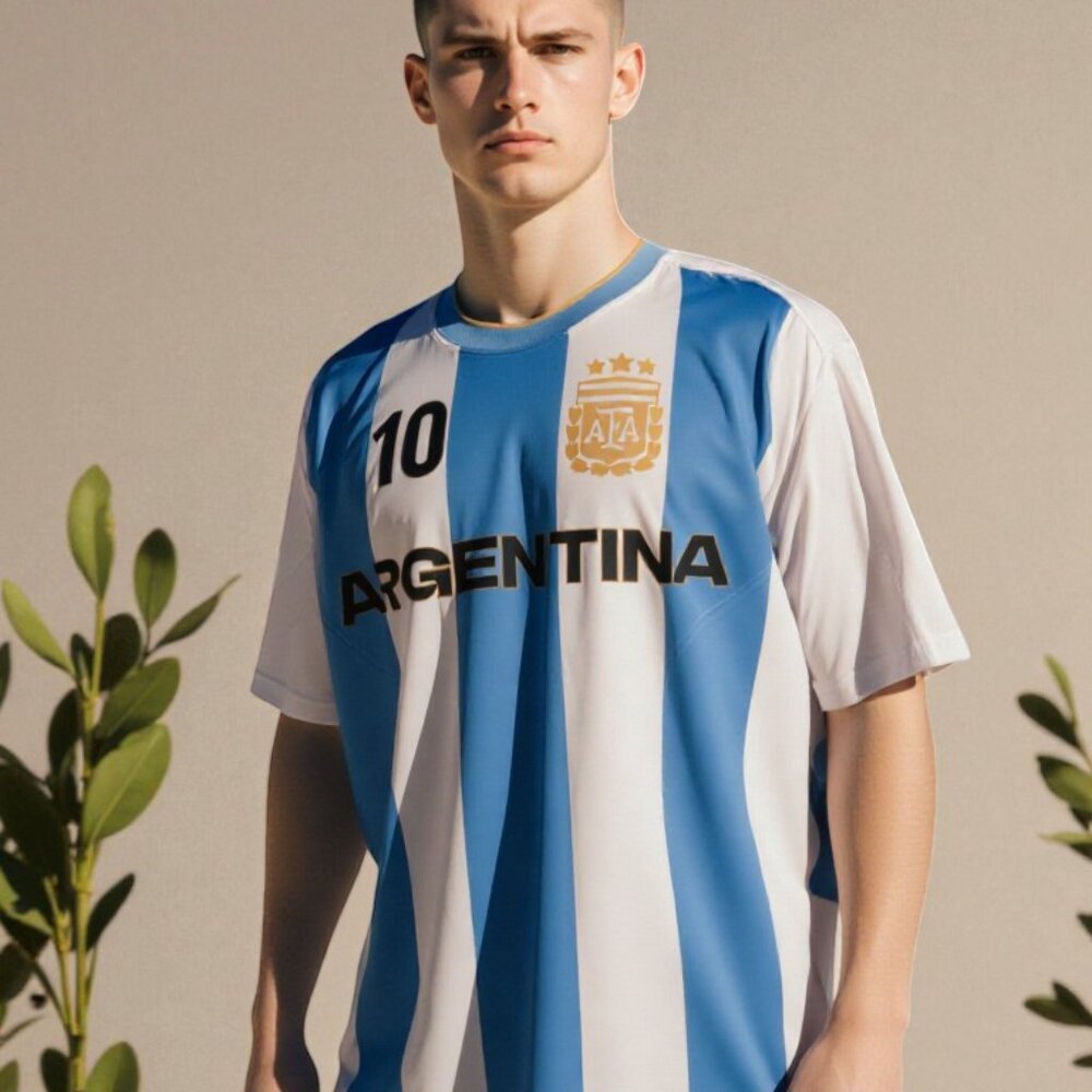 Argentina AFA 336GD-LB-LM T-shirt Messy official AFA #10 size xl y S unisex‎